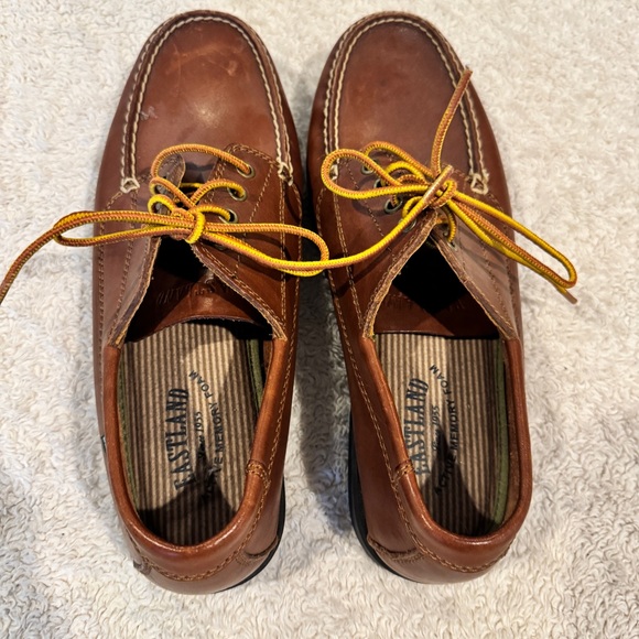Eastland Brown and Yellow Boat Shoes Moccasin-Style - Like New - Picture 1 of 9